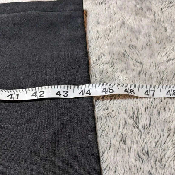 St John Black Vest Cardigan Leather Sleeveless Knit Size Small Pockets - Picture 10 of 10